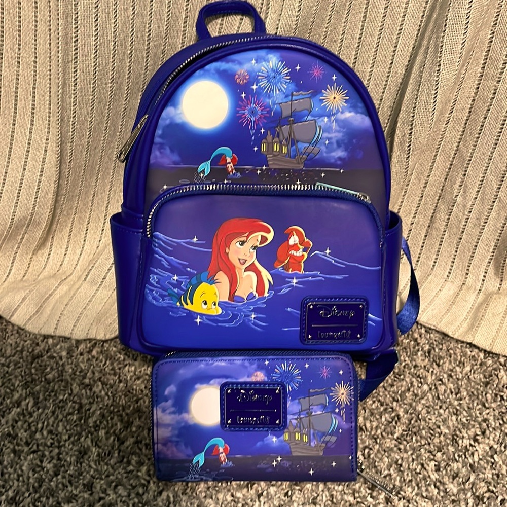 The Little Mermaid mini backpack and wallet set